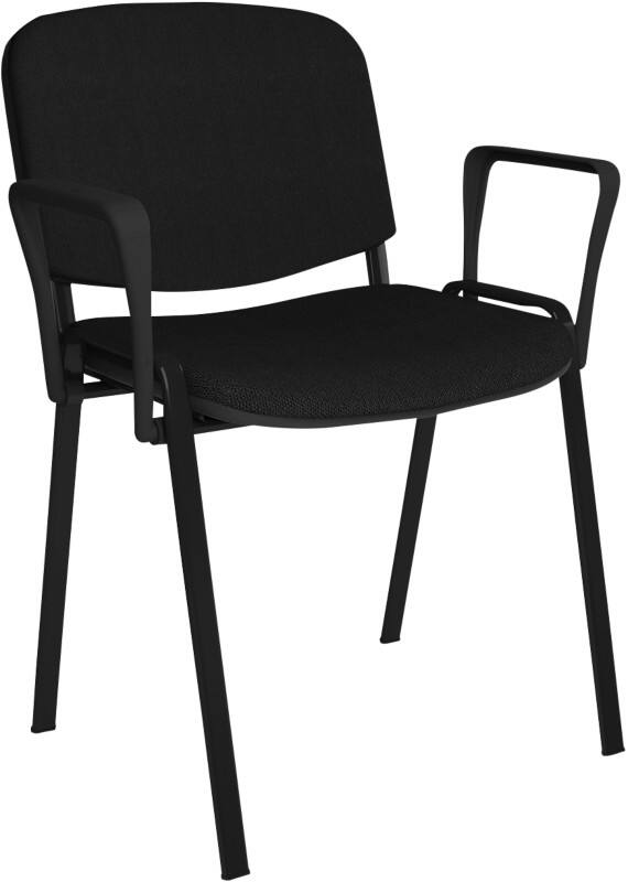 Dams International Taurus Meeting Chair Fixed Armrest Black 640 x 540 x 810 mm