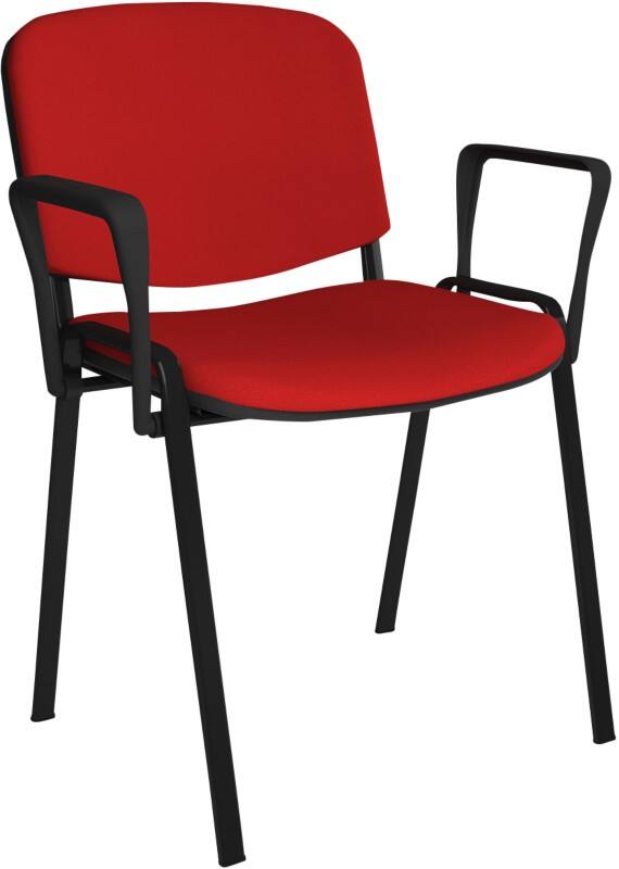 Dams International Taurus Meeting Chair Fixed Armrest Red 640 x 540 x 810 mm