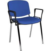 Dams International Taurus Meeting Chair Fixed Armrest Blue 640 x 540 x 810 mm