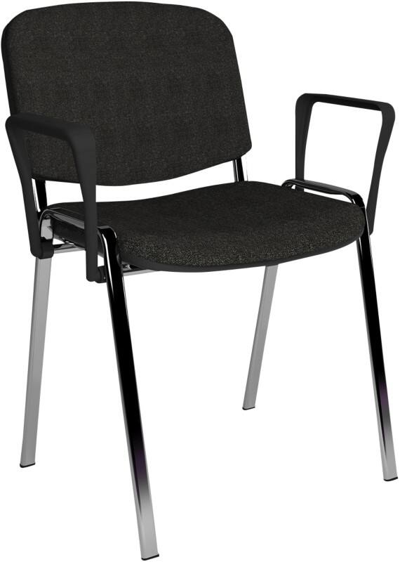 Dams International Taurus Meeting Chair Fixed Armrest Charcoal 640 x 540 x 810 mm