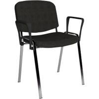 Dams International Taurus Meeting Chair Fixed Armrest Charcoal 640 x 540 x 810 mm