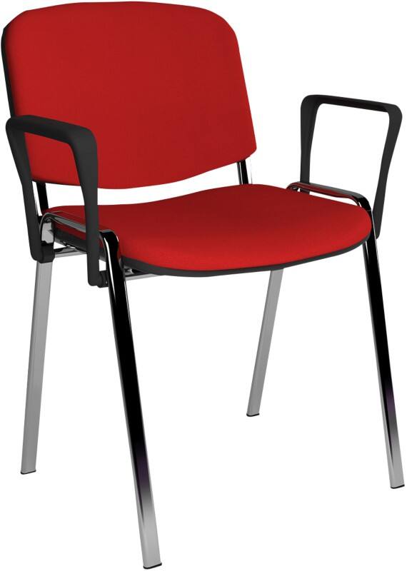 Dams International Taurus Meeting Chair Fixed Armrest Red 640 x 540 x 810 mm