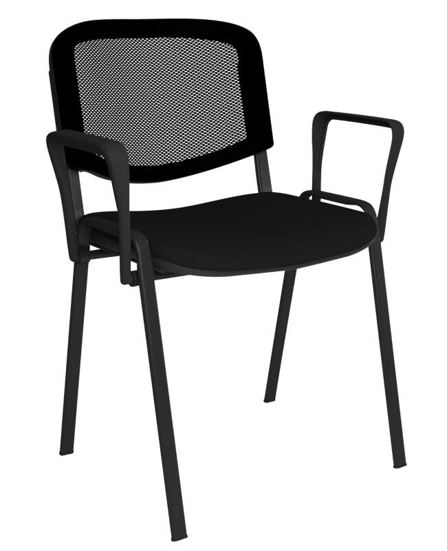 Dams International Taurus Meeting Chair Fixed Armrest Black 640 x 540 x 810 mm