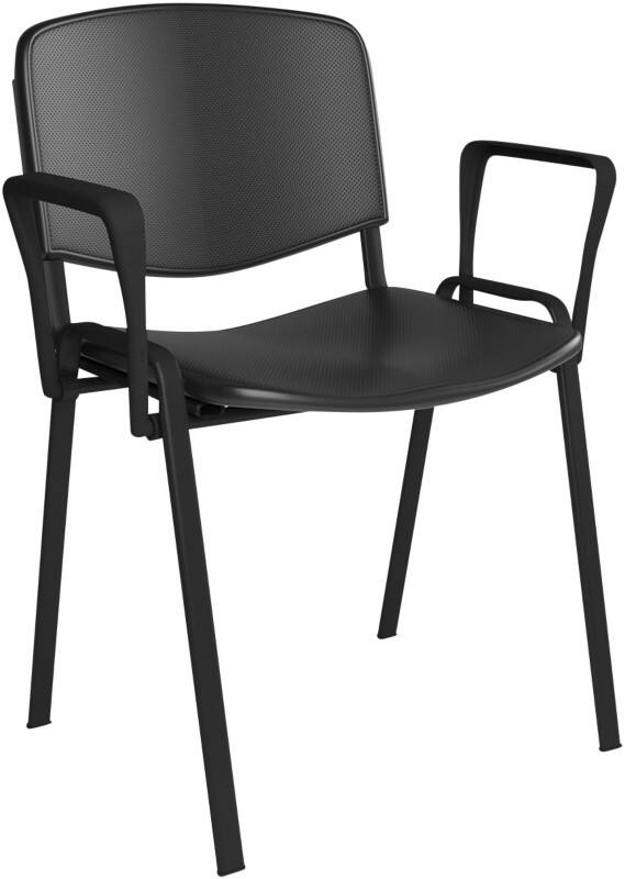Dams International Taurus Meeting Chair Fixed Armrest Black 640 x 535 x 810 mm