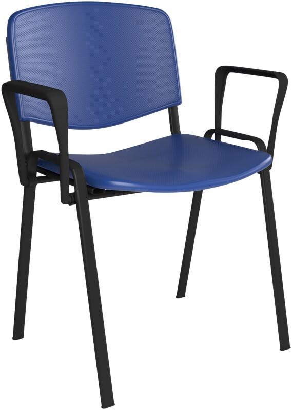 Dams International Taurus Meeting Chair Fixed Armrest Blue 640 x 535 x 810 mm