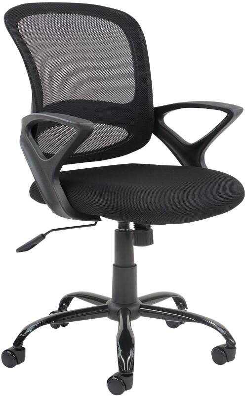 Dams International Tyler Operator Chair Fixed Armrest Black 650 x 650 x 970 mm