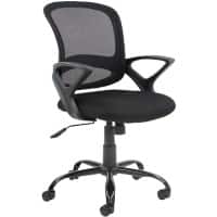 Dams International Tyler Operator Chair Fixed Armrest Black 650 x 650 x 970 mm