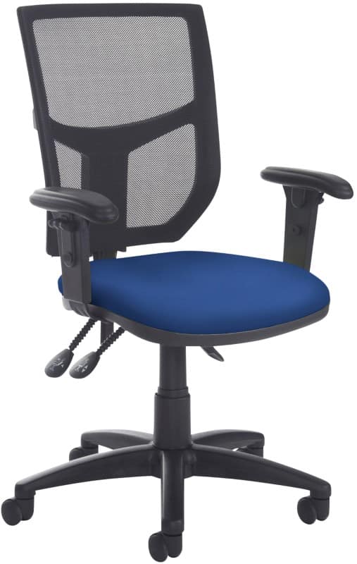Dams International Altino Operator Chair Height-Adjustable Armrest Blue 670 x 600 x 1,090 mm