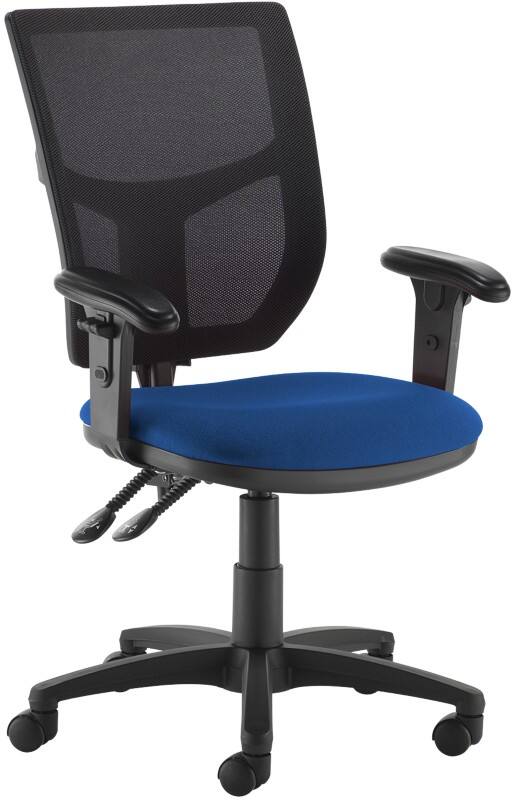 Dams International Altino Operator Chair Height-Adjustable Armrest Blue 670 x 600 x 1,090 mm