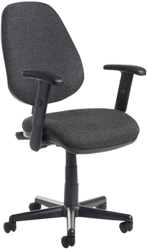 Dams International Bilbao Operator Chair Height-Adjustable Armrest Charcoal 480 x 605 x 1,085 mm