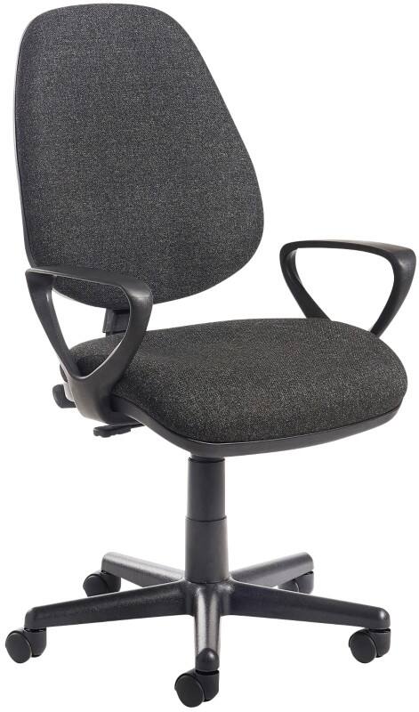 Dams International Bilbao Operator Chair Fixed Armrest Charcoal 480 x 605 x 1,085 mm
