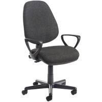 Dams International Bilbao Operator Chair Fixed Armrest Charcoal 480 x 605 x 1,085 mm