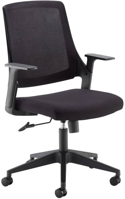 Dams International Duffy Operator Chair Fixed Armrest Black 600 x 600 x 1,055 mm