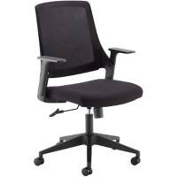 Dams International Duffy Operator Chair Fixed Armrest Black 600 x 600 x 1,055 mm