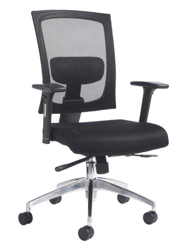 Dams International Gemini Office Chair Height-Adjustable Armrest Black 490 x 640 x 1,085 mm