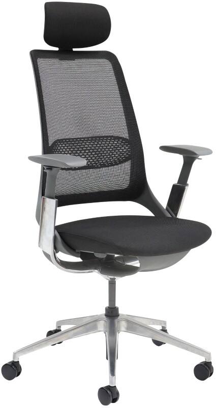 Dams International Holden Operator Chair Height-Adjustable Armrest Black 690 x 620 x 1,330 mm