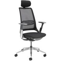 Dams International Holden Operator Chair Height-Adjustable Armrest Black 690 x 620 x 1,330 mm