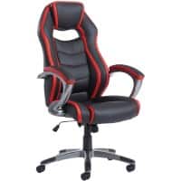 Dams International Jensen Executive Chair Fixed Armrest Black/Red 680 x 720 x 1,255 mm