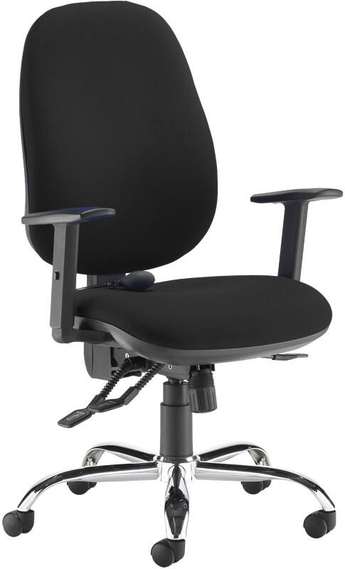 Dams International Jota Ergo Office Chair Height-Adjustable Armrest Black 680 x 650 x 1,180 mm