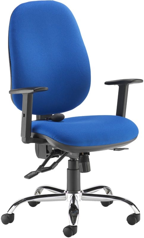 Dams International Jota Ergo Office Chair Height-Adjustable Armrest Blue 680 x 650 x 1,180 mm