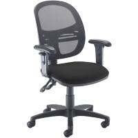 Dams International Jota Operator Chair Height-Adjustable Armrest Black 670 x 600 x 1,090 mm