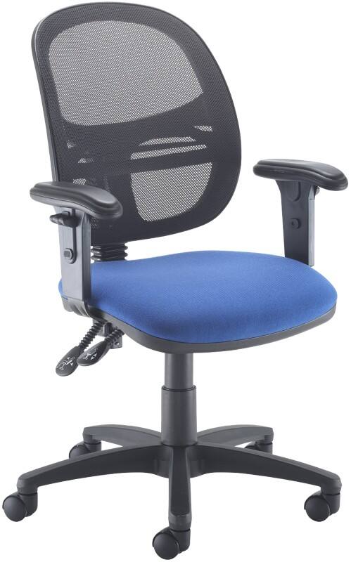Dams International Jota Operator Chair Height-Adjustable Armrest Blue 670 x 600 x 1,090 mm