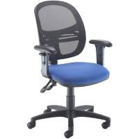 Dams International Jota Operator Chair Height-Adjustable Armrest Blue 670 x 600 x 1,090 mm