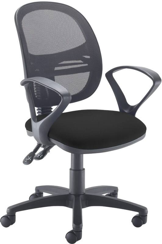 Dams International Jota Operator Chair Fixed Armrest Black 670 x 600 x 1,090 mm