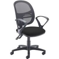 Dams International Jota Operator Chair Fixed Armrest Black 670 x 600 x 1,090 mm