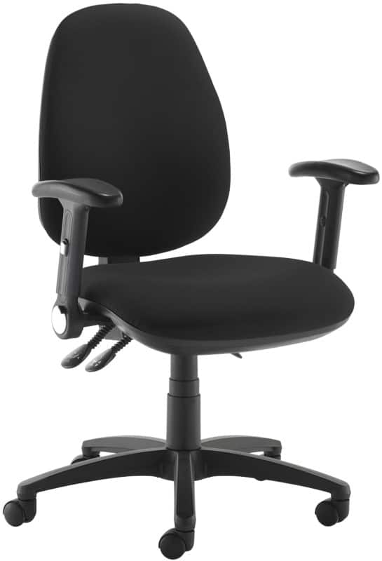 Dams International Jota XL Operator Chair Height-Adjustable Armrest Black 680 x 650 x 1,140 mm