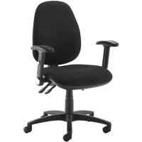 Dams International Jota XL Operator Chair Height Adjustable Black 680 x 650 x 1,140 mm