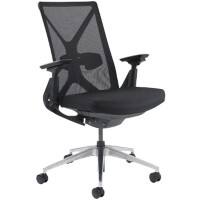 Dams International Paxton Operator Chair Height-Adjustable Armrest Black 650 x 580 x 1,090 mm