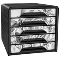 CEP Mineral Drawer Unit Plastic Black 5 Drawers 28.8 cm x 27 cm