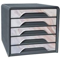 CEP Mineral by CEP Drawer Unit Plastic Grey, Pink 5 Drawers 28.8 cm x 27 cm