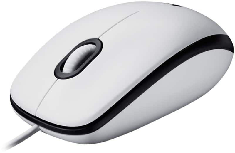 Logitech M100 Mouse Wired White Suitable For Lefthanded People