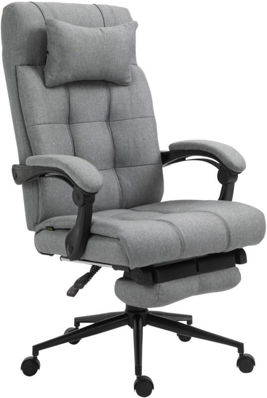 Vinsetto Office Chair Basic Tilt Fixed Armrest Light Grey 150000 g 921-282V71LG 660 x 760 x 1,240 mm