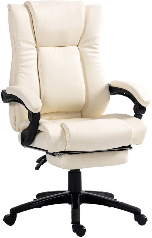 Vinsetto Office Chair Basic Tilt Fixed Armrest Cream 120000 g 921-440V70CW 680 x 680 x 1,170 mm