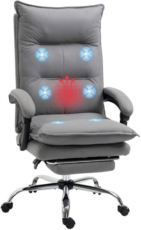 Vinsetto Massage Chair Basic Tilt Fixed Armrest Grey 120000 g 921-661V70GY 660 x 740 x 1,215 mm