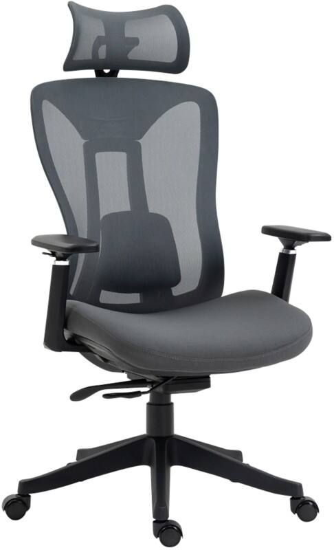 Vinsetto Office Chair Basic Tilt Height-Adjustable Armrest Grey 150000 g 921-662V70GY 700 x 660 x 1,280 mm
