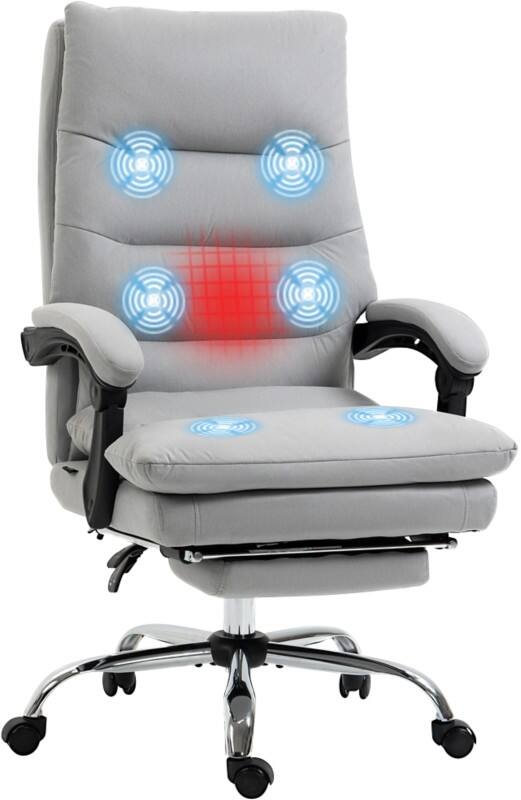 Vinsetto Massage Chair Basic Tilt Fixed Armrest Grey 120000 g 921-674V70GY 650 x 720 x 1,170 mm