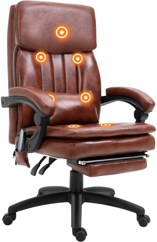 Vinsetto Massage Chair Basic Tilt Fixed Armrest Brown 135000 g 921-341V72BN 670 x 690 x 1,145 mm