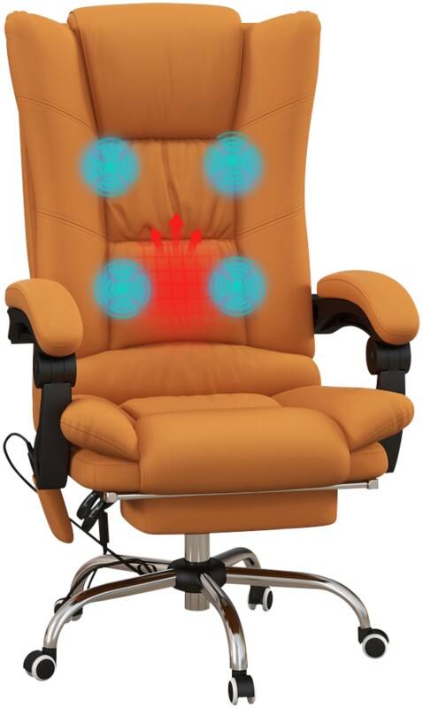 Vinsetto Massage Chair Basic Tilt Fixed Armrest Orange 120000 g 921-667V70LR 640 x 700 x 1,180 mm