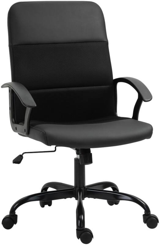 Vinsetto Office Chair Basic Tilt Fixed Armrest Black 120000 g 921-294V71BK 600 x 640 x 1,070 mm