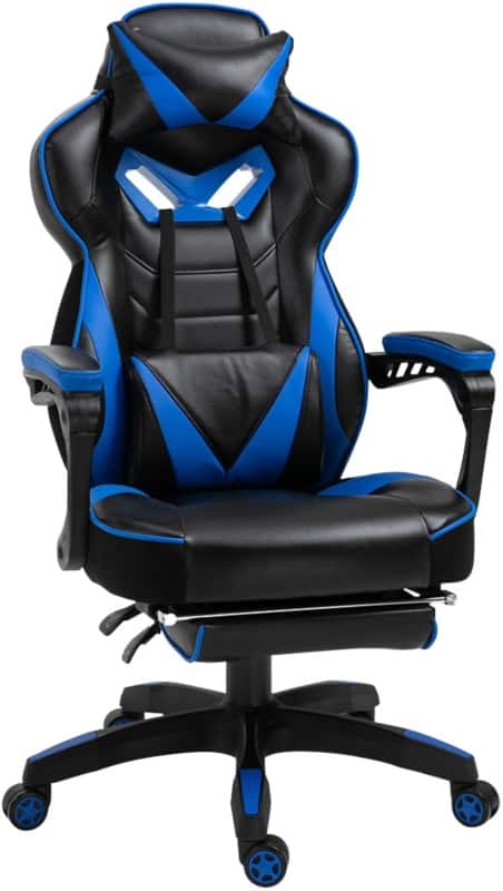 Vinsetto Gaming chair Fixed Armrest PU (Polyurethane) Leather, PVC Leather Blue 921-237V71BU