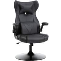 Vinsetto Gaming Chair Fixed Armrest Faux Leather, Metal Black 921-353V71BK