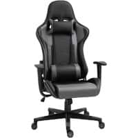 Vinsetto Gaming Chair Fixed Armrest PU (Polyurethane) Leather, Sponge Black 921-251V71BK