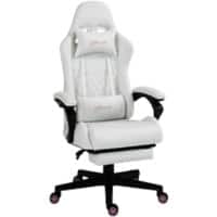 Vinsetto Racing Chair Fixed Armrest Faux Leather White 921-465V71WT