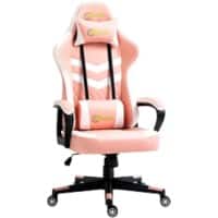Vinsetto Office Chair Fixed Armrest Faux Leather Pink 921-199V71PK