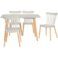 HOMCOM Chair and Table Set 835-844V00GY Beech Wood, MDF Modern Grey 835-844V00GY