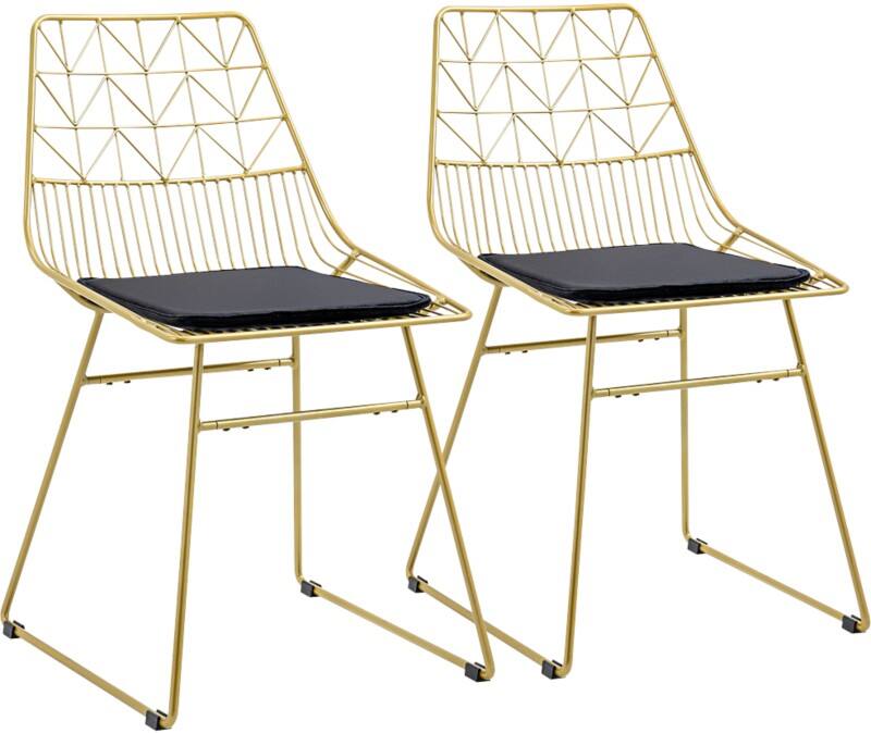 HOMCOM Dining Chair 83A-026V70GD PL (Polyester), Sponge, Steel Modern Gold 83A-026V70GD
